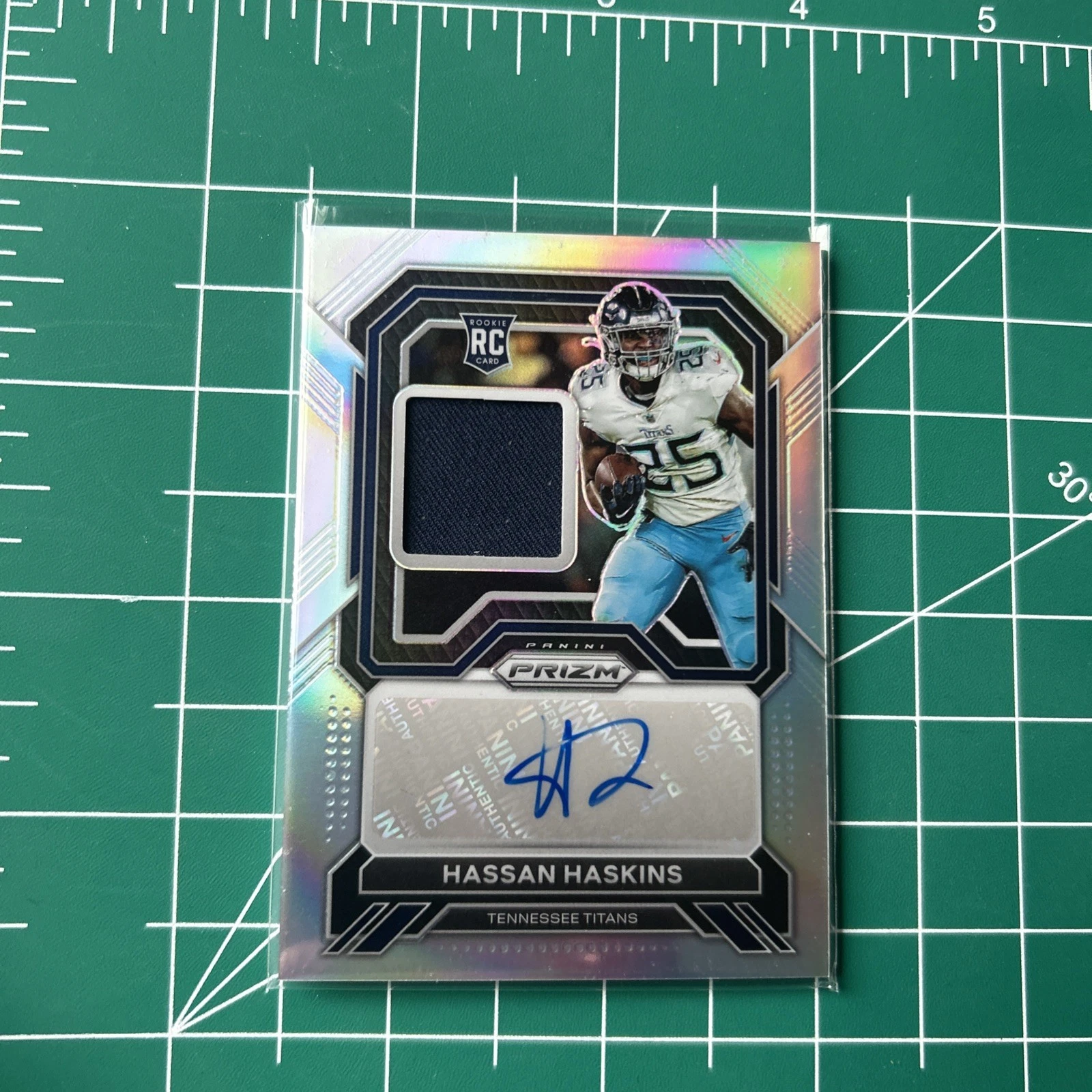 Hassan Haskins Panini Prizm Rookie Patch Autographs #RPAHH Gold Prizm