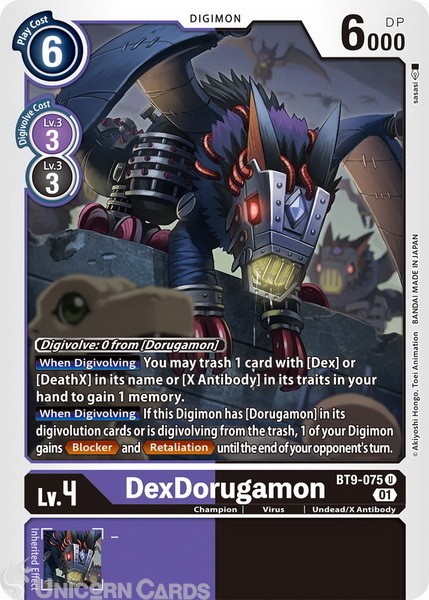 BT9-075 DexDorugamon Uncommon Mint Digimon Card