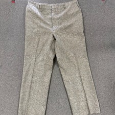 Vintage Unbranded Tweed Trousers Mens 40 Gray Good Windowpane Check Wool Blend