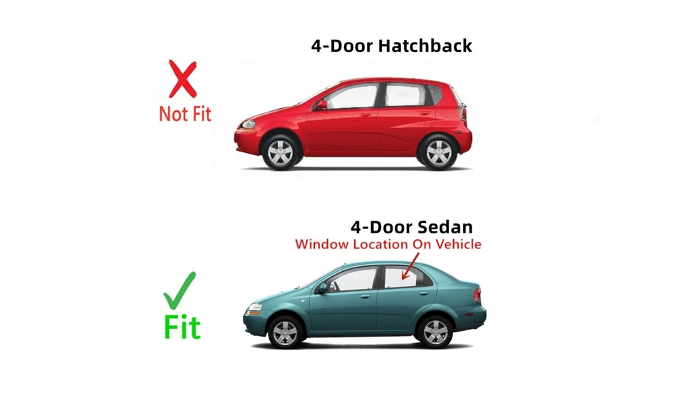 Fits 2004-2006 Chevrolet Aveo Sedan Driver Side Left Rear Door Window Glass Foto 2 de 4