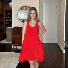 Everlane The Silk Dress Persimmon Red size Small