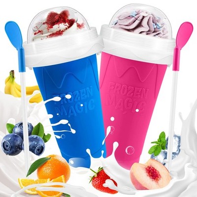 Slushie Cup, 2 Pack Slushy Maker Cup, DIY Squeeze Cups for Juice Milk Yogurt ...