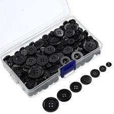 400 Pieces Black Buttons for Crafts Tiny Small Assorted Round Sewing Suit But...