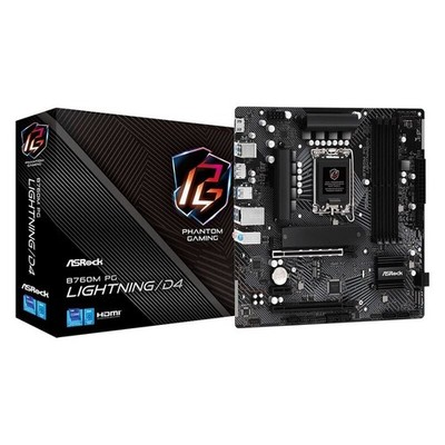 ASRock B760M PG Lightning/D4 Intel B760 LGA 1700 DDR4 MicroATX Motherboard