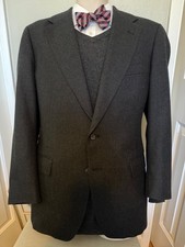 Men  s Ralph Lauren Polo University Club Blazer Coat Jacket 40R Gray Wool