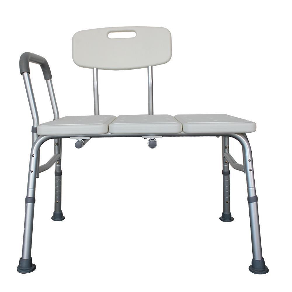 Bathroom Bath Tub Shower Transfer Bench Stool Chair Bath Seat w/ Back and Arm