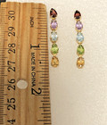 14k Yellow Gold Multi Color Gem Dangle Drop Earrings 2.6 grams — photo 6