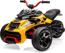 Multicolor 12V 3-Wheel Kid Electric Motorcycle W/ LED Lights Music for Ages 3-8
