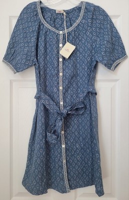 Faherty Carmel Belted Mini Dress Largo Blue NWT     XS