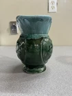 Hull Pottery USA Teal Green Drip Glaze A50 A51 Embossed Rose Basin Pitcher Set