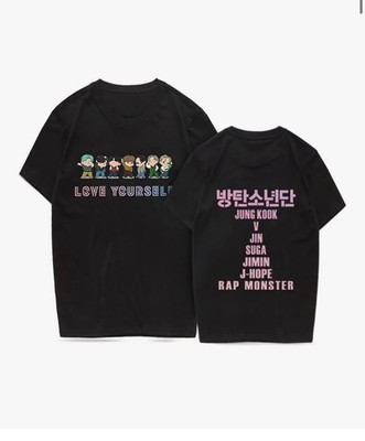 Bangtan Boys Love Yourself T Shirt Black  Women s Size Xxl See Measurements
