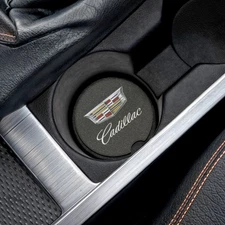 Cadillac Logo Soapstone Cup Mat Insert – Car Drink Holder Interior Coaster