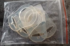 4 DUMMY PLASTIC SILICONE MAM RING PACIFIER HOLDER ADAPTER CLEAR NEW