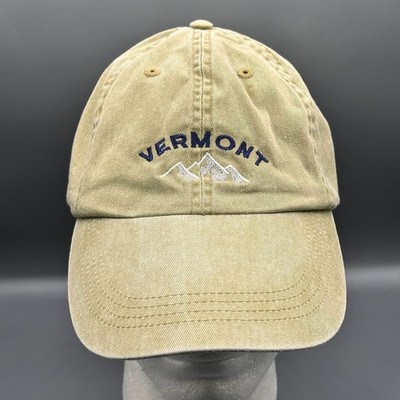 Anvil Hat Men's Adjustable Khaki Vermont Embroidered Mountains Cap