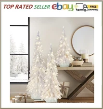 Member's Mark Pre-Lit Iridescent Topiaries, Set of 3