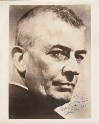 1946 Autographed Photograph and Note Pulitzer Prize Winner Carl Van Doren Author