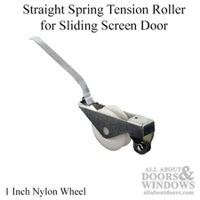 Straight Spring Tension Roller Assembly 1" Nylon Wheel Pair