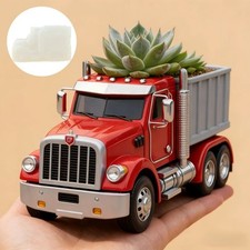 Molde de silicona para jardinera de camión 3D cemento yeso coche suculentas macetas hágalo usted mismo moldes