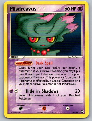Pokemon TCG Misdreavus Rare EX Team Rocket Returns 25/109 NM Aya Kusube