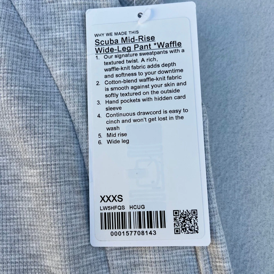 Брюки вафельные Lululemon со средней посадкой широкие штанины темно-серые размер 0 - Изображение 2 из 4