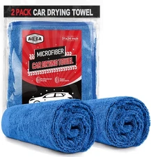 AIDEA Microfiber Towels for Cars-2PK, Large Professional Car Drying 2PK, Blue 