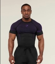 Gymshark Onyx 5.0 Seamless T-Shirt Purple Muscle Fit Medium