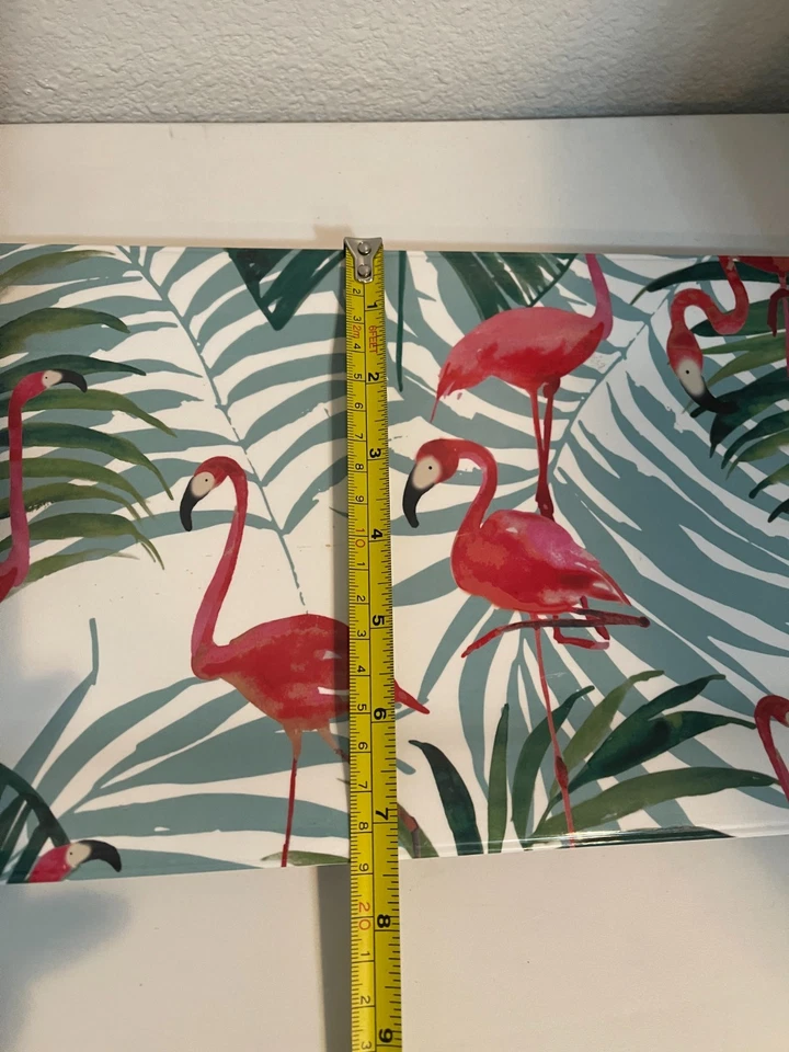 Bandeja para servir Cynthia Rowley rosa flamencos tropical MELAMINA 7,5x18 Foto 4 de 4