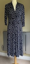 JOANNA HOPE Navy Blue & White Summer Dress Size 14 RRP £70.00