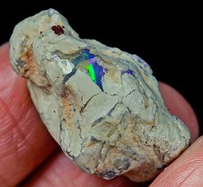 30Ct Natural Australian Lightning Ridge Black Opal Facet Rough Specimen YPWA52
