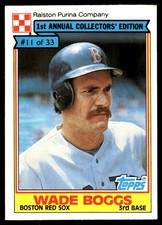 Wade Boggs 1984 Topps Ralston Purina #11 Red Sox MLB READ FREE SHIP AutographDen