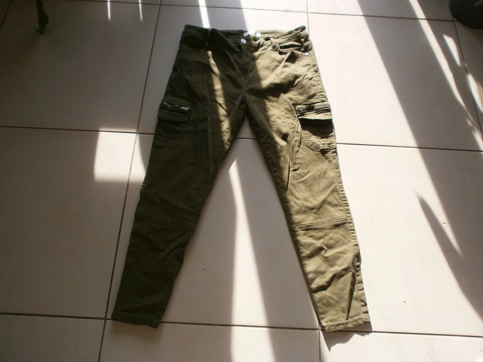 TRÈS JOLI PANTALON GARGO FEMME KAKI TAILLE 46 NEUF DENIM CO PRIMARK - Photo 1/1
