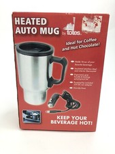 Totes New In Box Heated Auto Mug 16 Ounces Stainless Steel