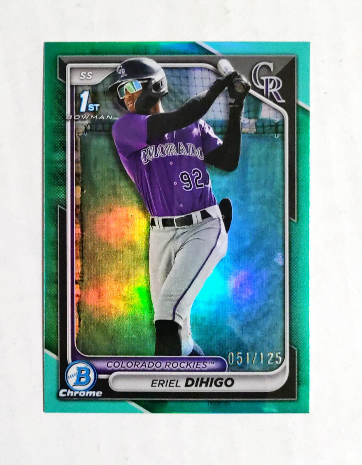 Eriel Dihigo 2024 1st Bowman Chrome #BCP-200 Prospect AQUA REFRACTOR 051/125 W5