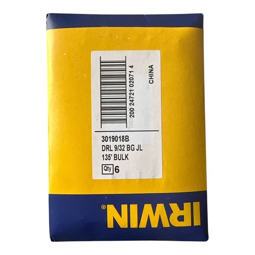 Irwin Lot of 6~ 3019018B 9/32-Inch Black and Gold HSS 135-Degree Jobber Length - Afbeelding 2 van 7