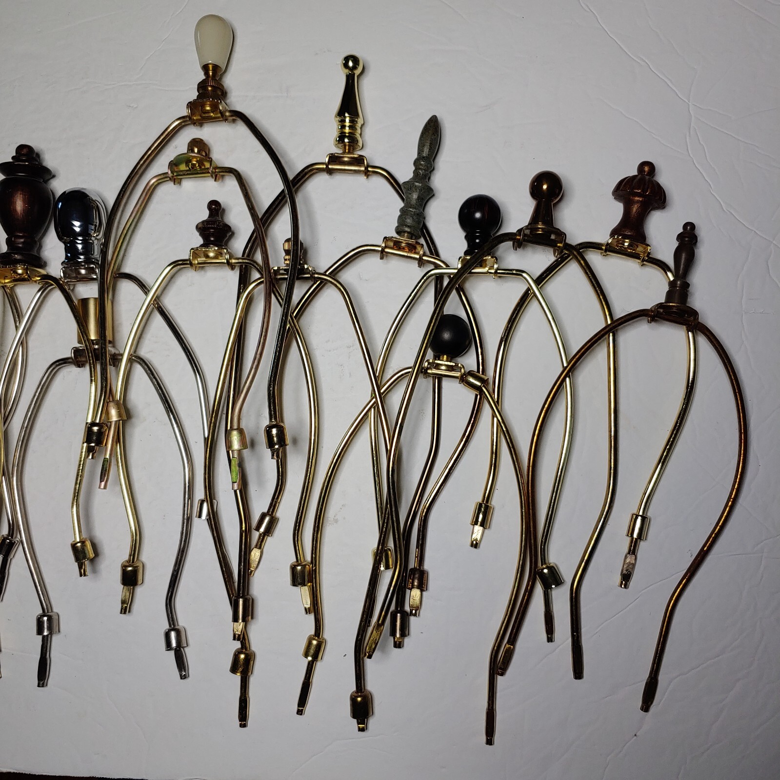 Lot of 20 Assorted Vintage Lamp Shade Harps Unusual Finials eBay