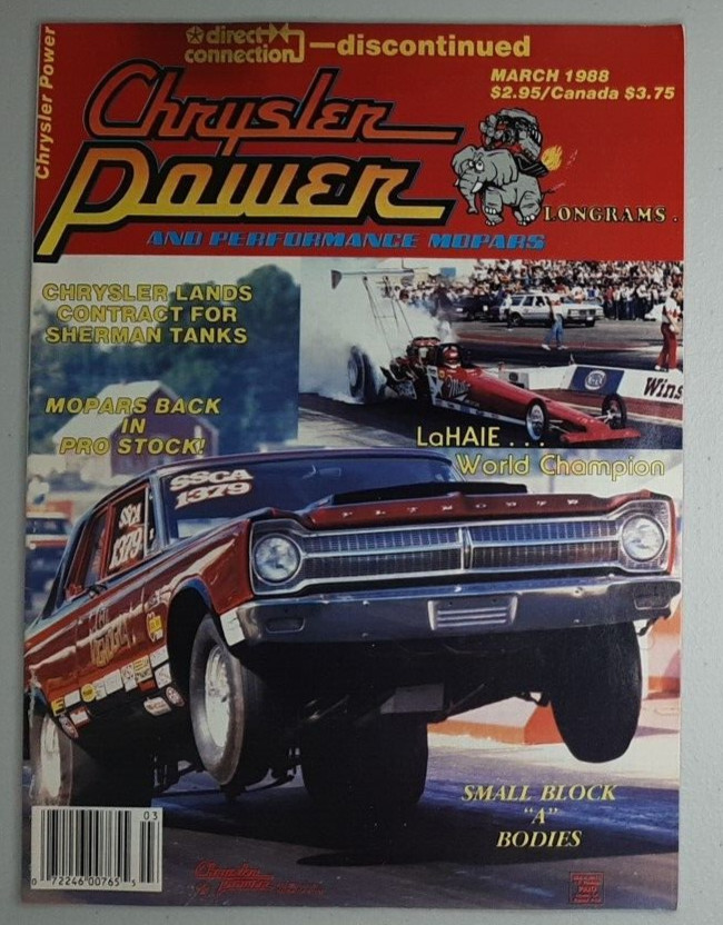 Chrysler Power Magazine 1988 Mar Dodge Plymouth Mopar Pro Stock Racing Dragster