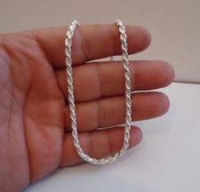 925 STERLING SILVER DESIGNER ROPE CHAIN /18 INCH LONG/ 3.5MM THICK /ITALIAN MADE