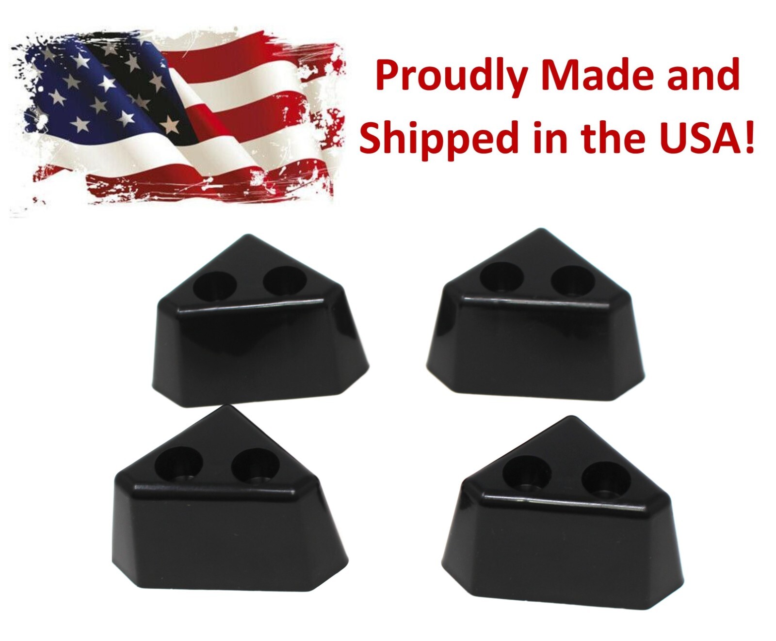 4 Pack Of Black Plastic Furniture Triangle  Corner Legs - So