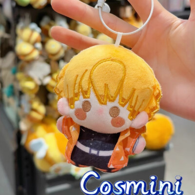 Demon Slayer Agatsuma Zenitsu 10cm Plush Doll Keychain Pendant Toy