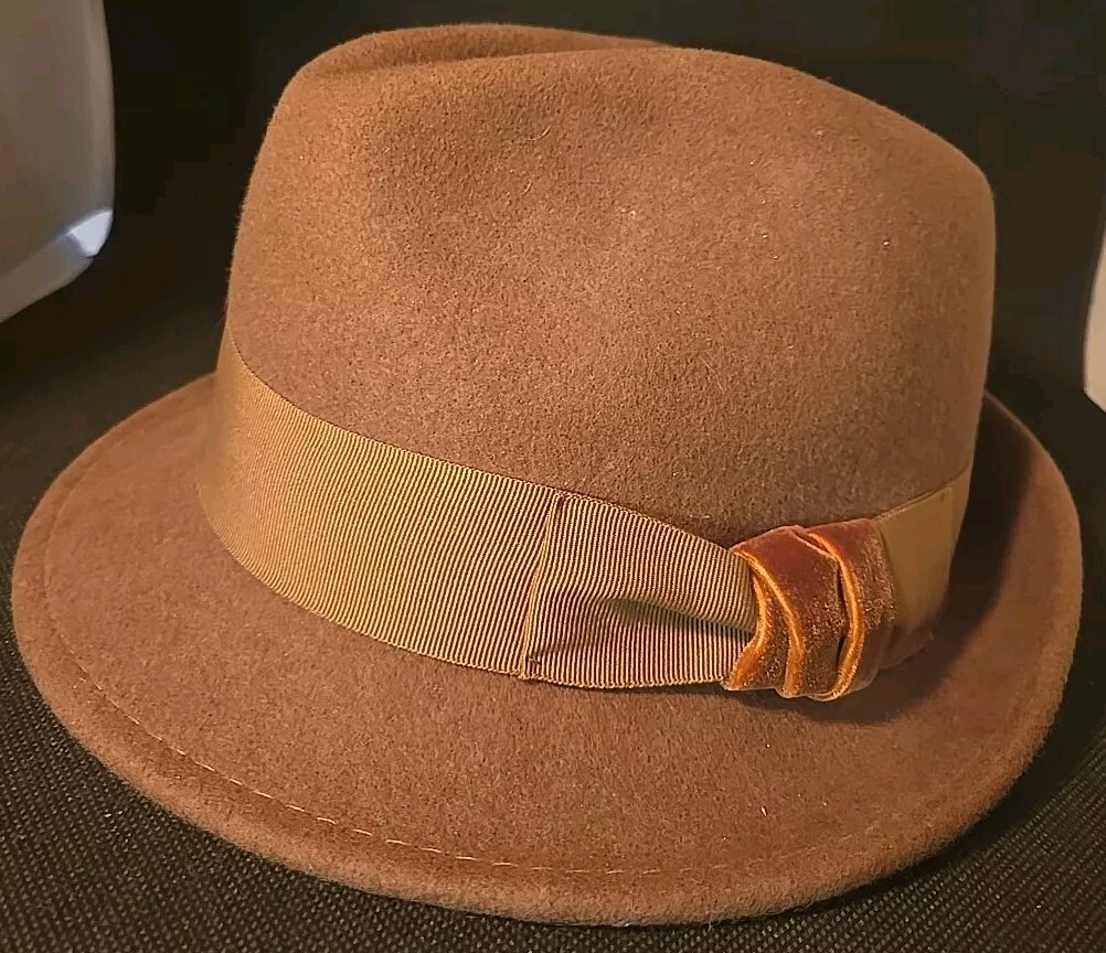 Stylish Brown Scala Fedora Hat - 100% Wool Felt One Size