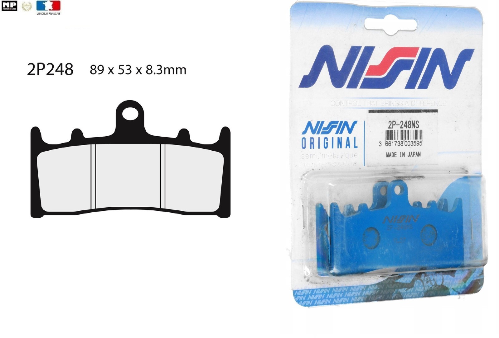 Plaquettes de frein avant Nissin 2P248NS pour moto Suzuki GSX 1400
