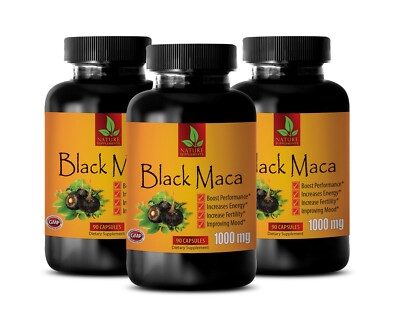 athletic enhancement power muscle - BLACK MACA - boost your mood 3 BOTTLE