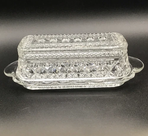 Vtg Anchor Hocking Wexford Full Stick Covered Butter Dish