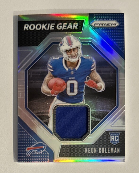 2024 PANINI PRIZM KEON COLEMAN RC ROOKIE GEAR MEMORABILIA SILVER PRIZM Bills WR
