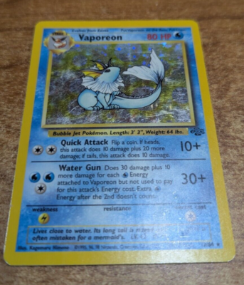 1999 Pokemon VAPOREON Jungle Set HOLO Foil Rare Unlimited Edition Card  12/64 EXC | eBay