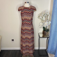Stunning DAVID MEISTER Wavy Long Multicolor Dress Size 8