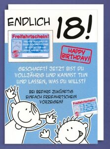 Riesen Grusskarte 18 Geburtstag Humor Avanfriends Xxl Freifahrtschein Ebay