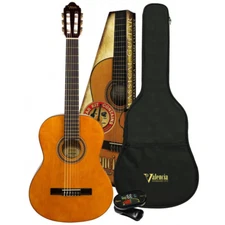 Valencia VC103K ¾ Size Classical Guitar Pack with Gig Bag & Clip-on Tuner