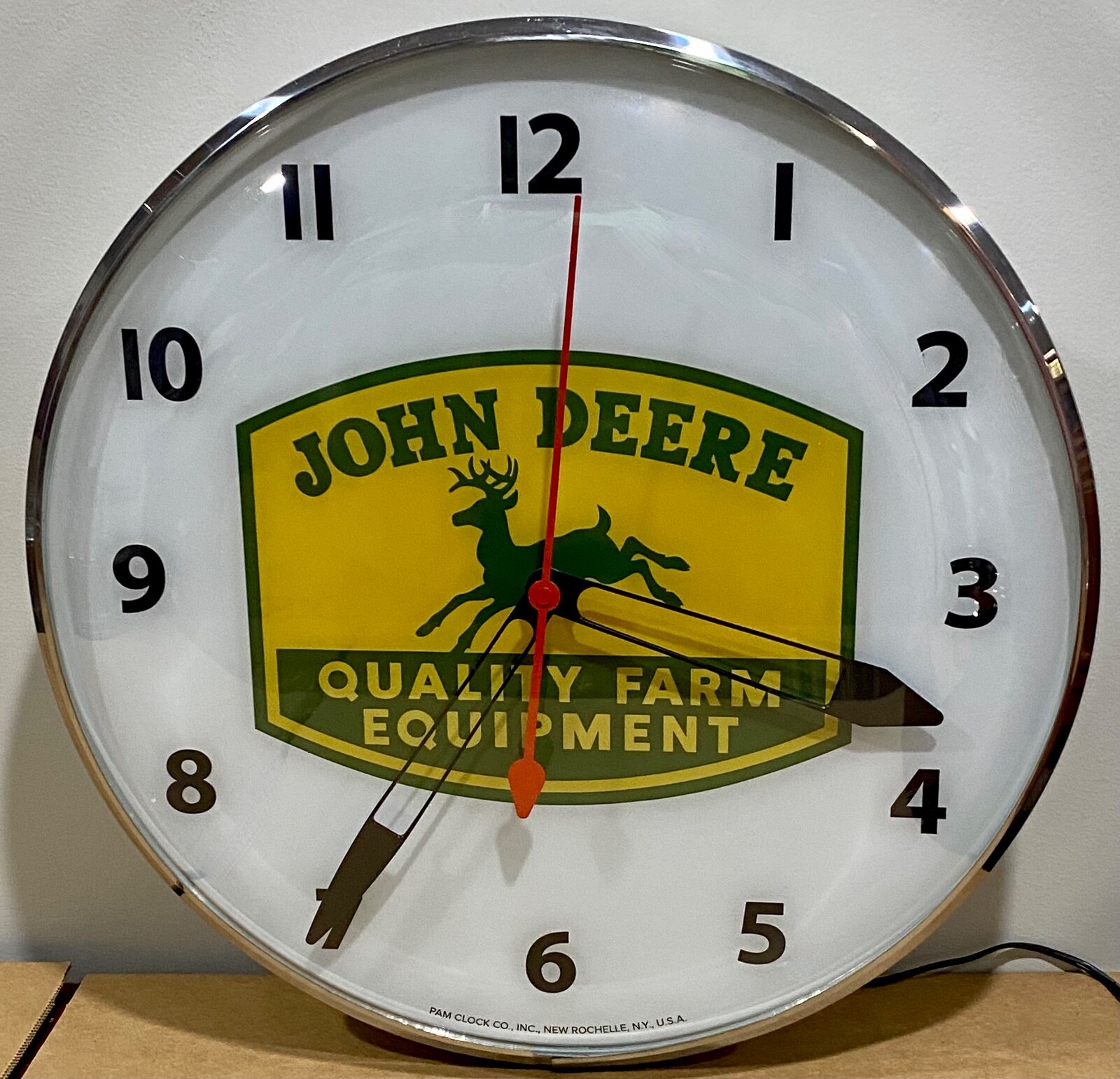 John Deere Quality Farm Equipment Lighted Advertising Pam Clock Free Shipping eBay