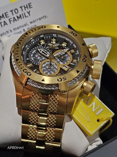 Invicta - BOLT - Gold Plated Case & Bracelet Swiss Z60 Chronograph - mens watch  - Picture 3 of 14